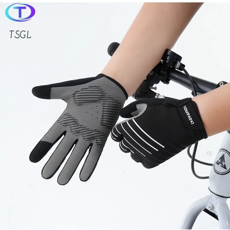 Guanti da ciclismo Dita intere Touch Screen antiscivolo Primavera Estate Uomo Guanti da bicicletta da strada per Spotrs Palestra Fitness Pesca Bici