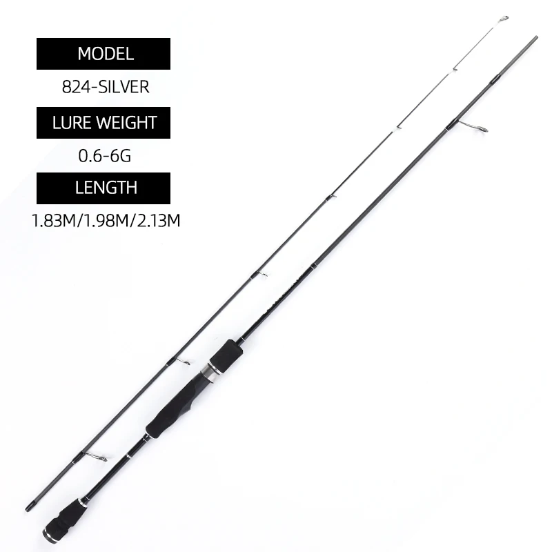 MIFINE UNSTOPPABLE SPIN 30T Carbon Spinning Ultraleichte Angelrute Köder Gewichte 0,3-4g/0,6-6g/0,7-8g UL Power 1,83M/1,98M/2,13M