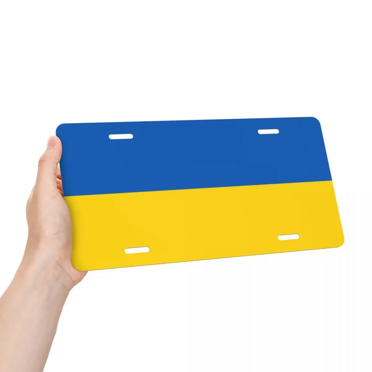 Custom Flag Of Ukraine License Plate Decorative Car Front License Plate Cover Aluminum Vanity Tag 6x12 Inch