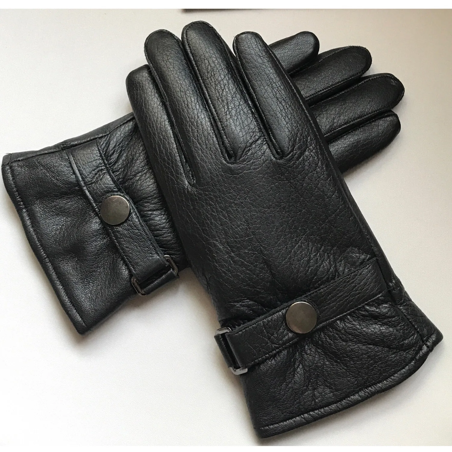 

Genuine leather gloves, men's sheepskin insulation, thickened and plush, thin Haining, winter cycling, Korean version