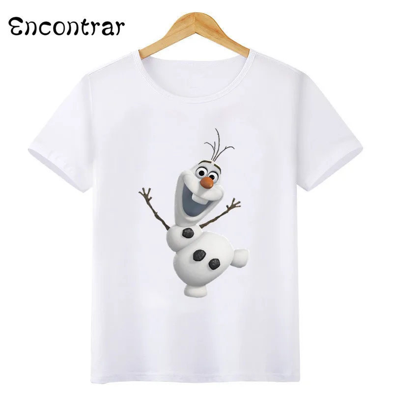 Camisetas con estampado de Frozen para niños y niñas, camisa de manga corta con estampado de princesa Elsa y Anna de Disney, Tops bonitos de verano,