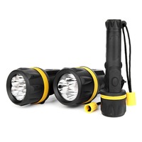 Waterproof Battery Operated Rubber Spotlight LED Torches Flashlight Toch Camping Hand Light