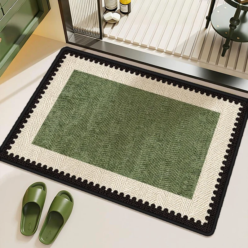 VIKAMA Badezimmerteppich in leichtem Luxus-Stil mit kontrastierenden Farben, ölbeständige Küchenmatte, Balkon- und Erkerfenstermatte, weiche Bodenmatte im nordischen Stil