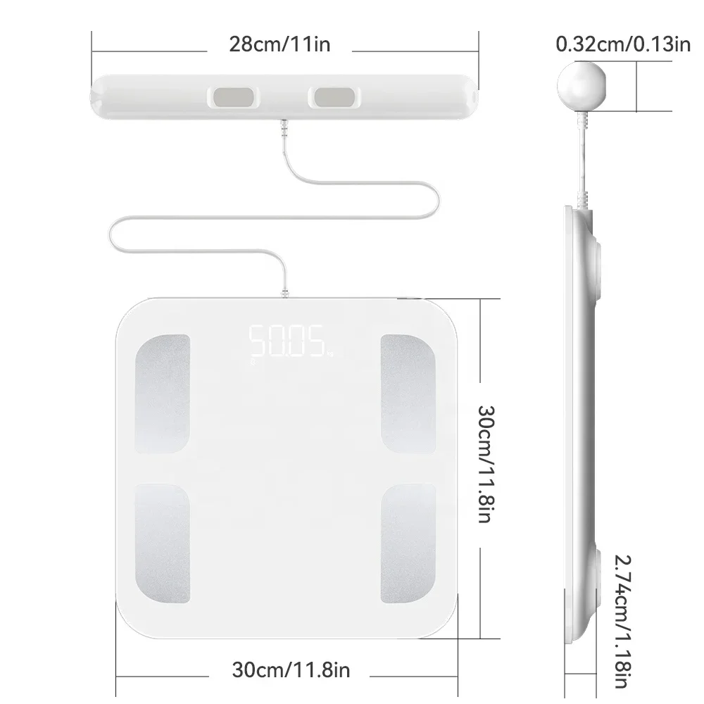

Smart Scale Composition Bioelectrical 8 Sensor Body App Connected Electronic Scale
