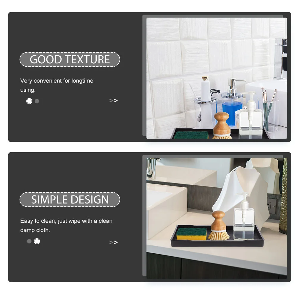 

3Pcs Thick Bathroom Vanity Tray Rectangle Multipurpose Soap Perfume Organizer Tray for Bathroom Bedroom Living Room