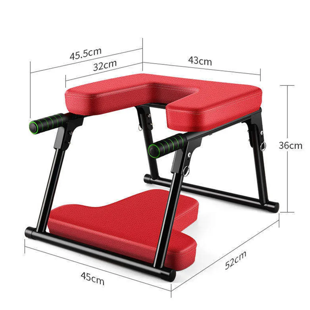 Home Gym Adjustable Foldable Cast Iron Frame Metal Safety Yoga Headstand Bench Inversion Exercise Chair Stool 200KGS Max Load