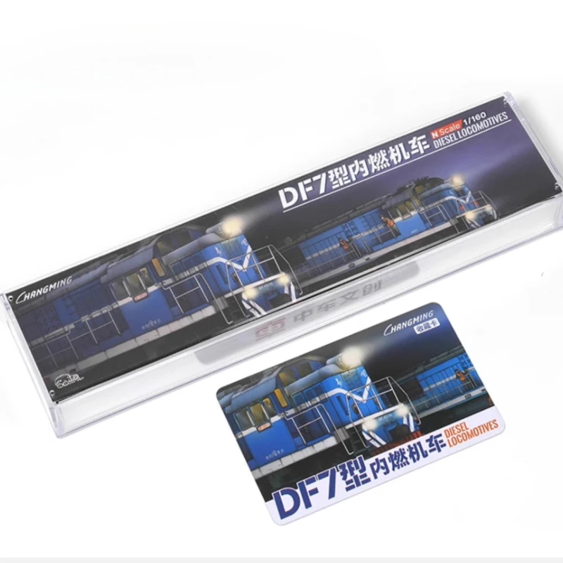 Tren modelo tipo N a escala 1/160 DF7 Dongfeng 7, locomotora diésel, motor de trampo, tren de juguete azul, regalo para niños