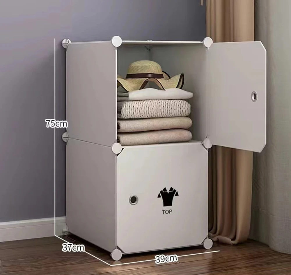 Armario Simple de plástico para almacenamiento de ropa, caja de armario, estante para el hogar, sala de estar, dormitorio, organizador de ropa,