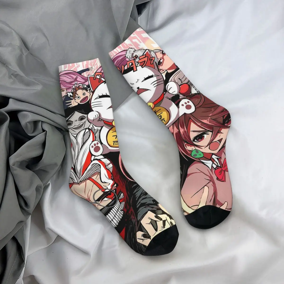 

All Seasons Crew Stockings Anime Dandadan Cat Turbo Granny Socks Harajuku Long Socks for Men Women Valentine's Day Gifts