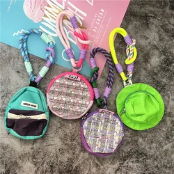 Key Chain With Pendant Keychain Colorful Keyring Hand Strap Bag Charm Contrasting Colors Coin Purse Key Chain Accessories