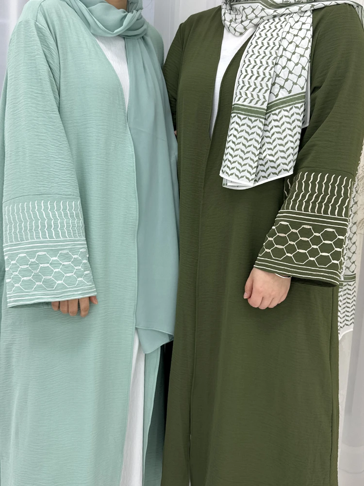 Eid Dubai Muslim Party Dress for Women Abaya Embroidery Jalabiya Long Dresses Morocco Kaftan Vestidos Ramadan Gown Robe Cardigan