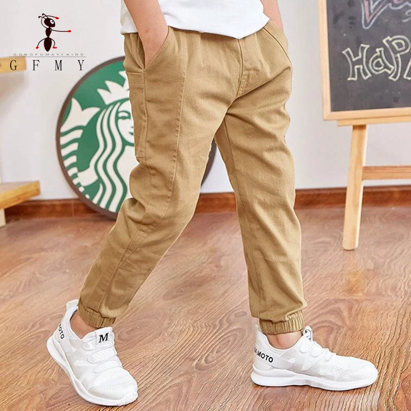 

GFMY Boys' Pants Casual Pencil Pants Spring Autumn Cotton Children's Solid Khaki Trousers Blue Green 2-14 years Korean Style
