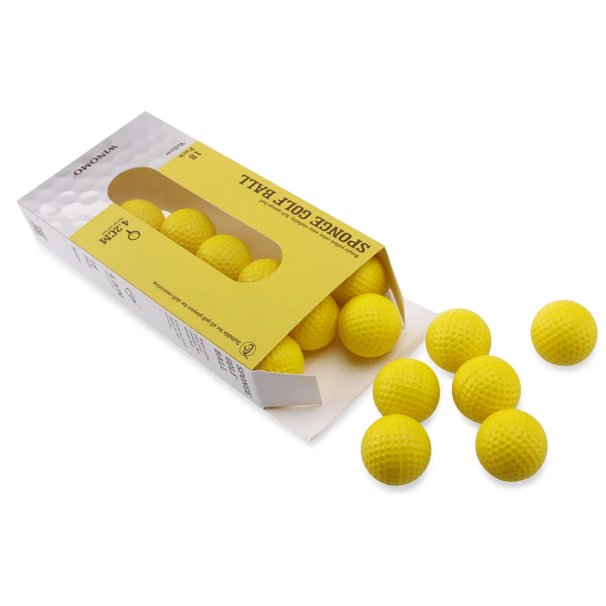

18Pcs Golf Sponge Balls Yellow Soft Dimpled Foam Practice Indoor Outdoor Training Balls Floating Exercise Accessories
