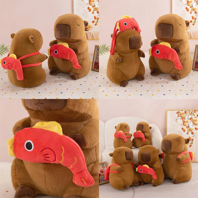 귀여운 카피바라 봉제 인형 귀여운 코이 햄스터 인형 아기 어린이 생일 선물 부드러운 동물 베개 장난감