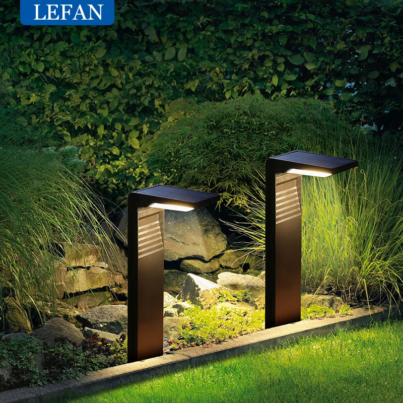 Imagem -02 - Impermeável Led Garden Lights Decoração ao ar Livre Lawn Lamp Yard Pathway Paisagem Iluminação de Energia Solar Bollard