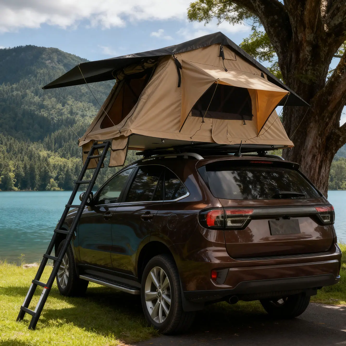 For Light Weight Pickup 4WD Camper Van Car Roof Top Tent with Quick Access for Fortuner Family Camping Adventures