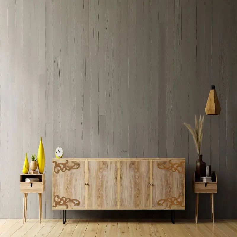 باب خزانة حائط من الخشب الصلب على الطراز الأوروبي مع منحوتات زهور مثلثة ونمط رقاقة خشبية قطرية لديكور المنزل