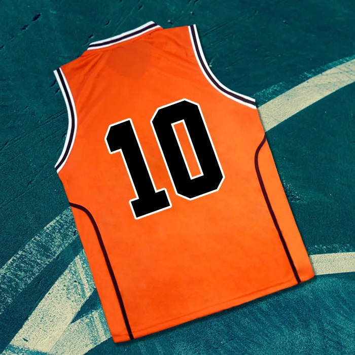 Anime KUROKO\'S BASKETBALL Kuroko No Basuke Cosplay Shutoku School #10 Takao Kazunari Guest Basketball Jersey Uniform Orange