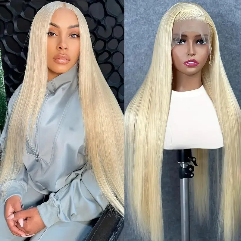 30 Inches 613 Blonde 13x6 HD Lace Frontal Wig Straight Pre Bleached Brazilian Human Hair Wigs150 Density