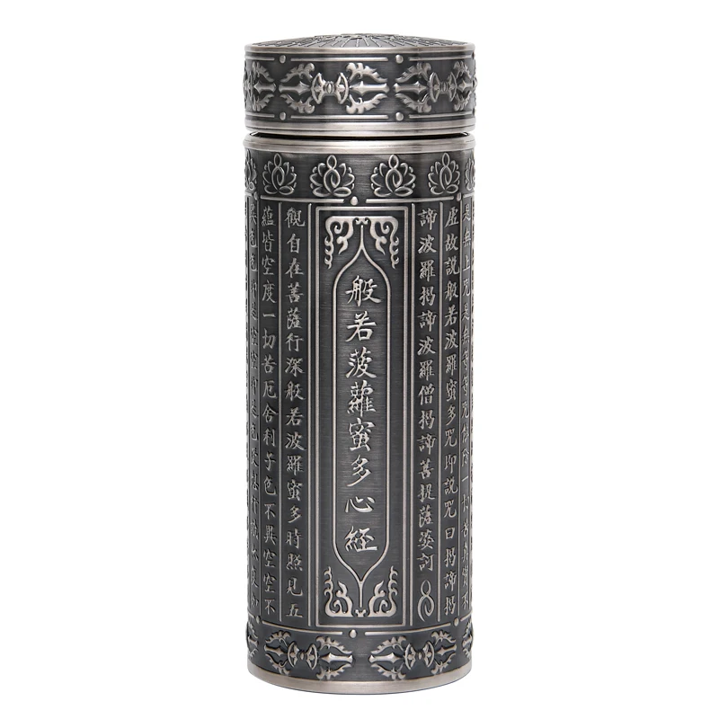 

Sterling silver 999 liner leather thermos mug, high-end business gift cup, portable tea cup, sterling silver cup health cup