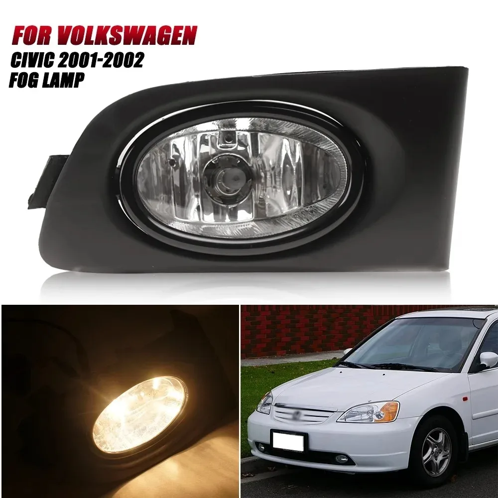 

Комплект для модернизации передних противотуманных фар DLAA для Honda Civic 2001-2002 годов выпуска, дополнительный комплект противотуманных фар с переключателем и проводкой