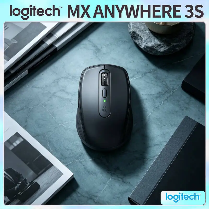 Portable MX Anywhere 3S Mouse - 8K DPI, MagSpeed Scroll, Anti-Slip Grip, Ideal for Field Work & On-Site Task