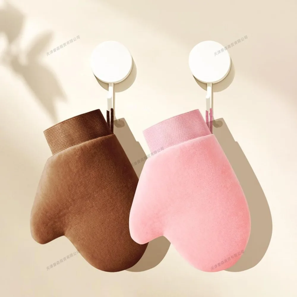 قفاز تسمير الجسم الذاتي القابل لإعادة الاستخدام، كريم لوشن موس، قفاز تنظيف الجسم على الوجهين يمنع أداة توزيع الأيدي اللزجة للشاطئ