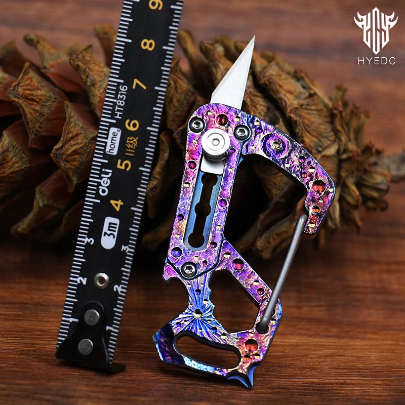 Limited Starry Sky Version Titanium Alloy Outdoor Multi-Functional Keychain Mini Art knife Portable EDC