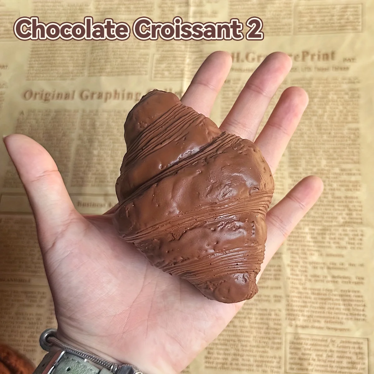 Modèle de pain au chocolat, affichage de modèles alimentaires, jouet de farces, peut soulager le str