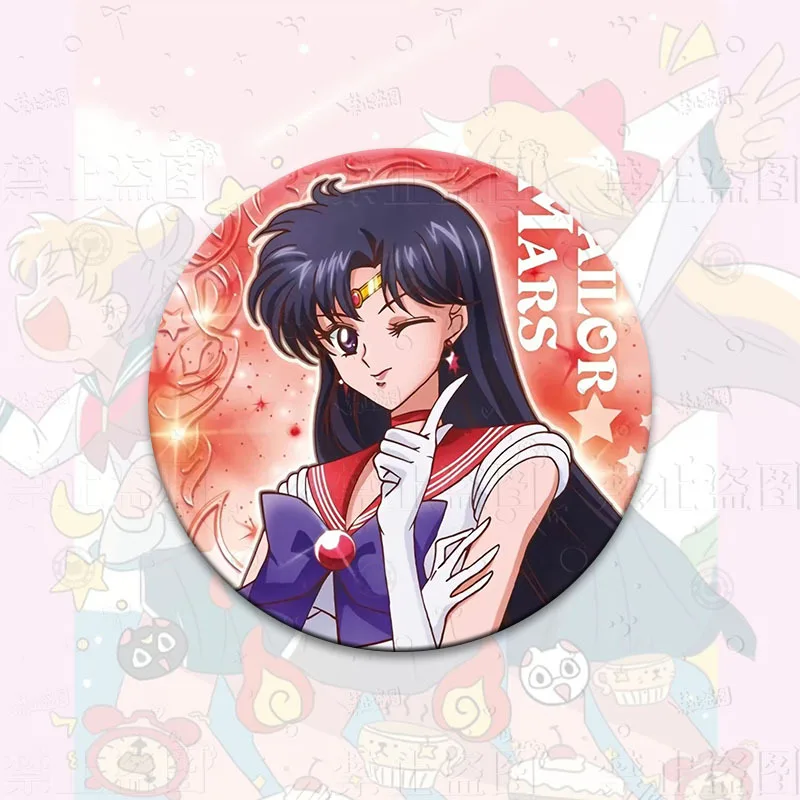 Sailor Moon Anime Button Pin Usagi Ami Rei Makoto Minako Cartoon Brooch Badges for Backpack Accessories Decor Gift Fans Collect