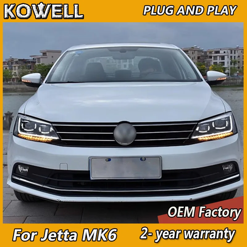 

Стайлинг автомобиля для VW Jetta MK6 фара 2011-2017 Sagitar фара Volkswagen DRL указатель поворота ближний свет линза проектора