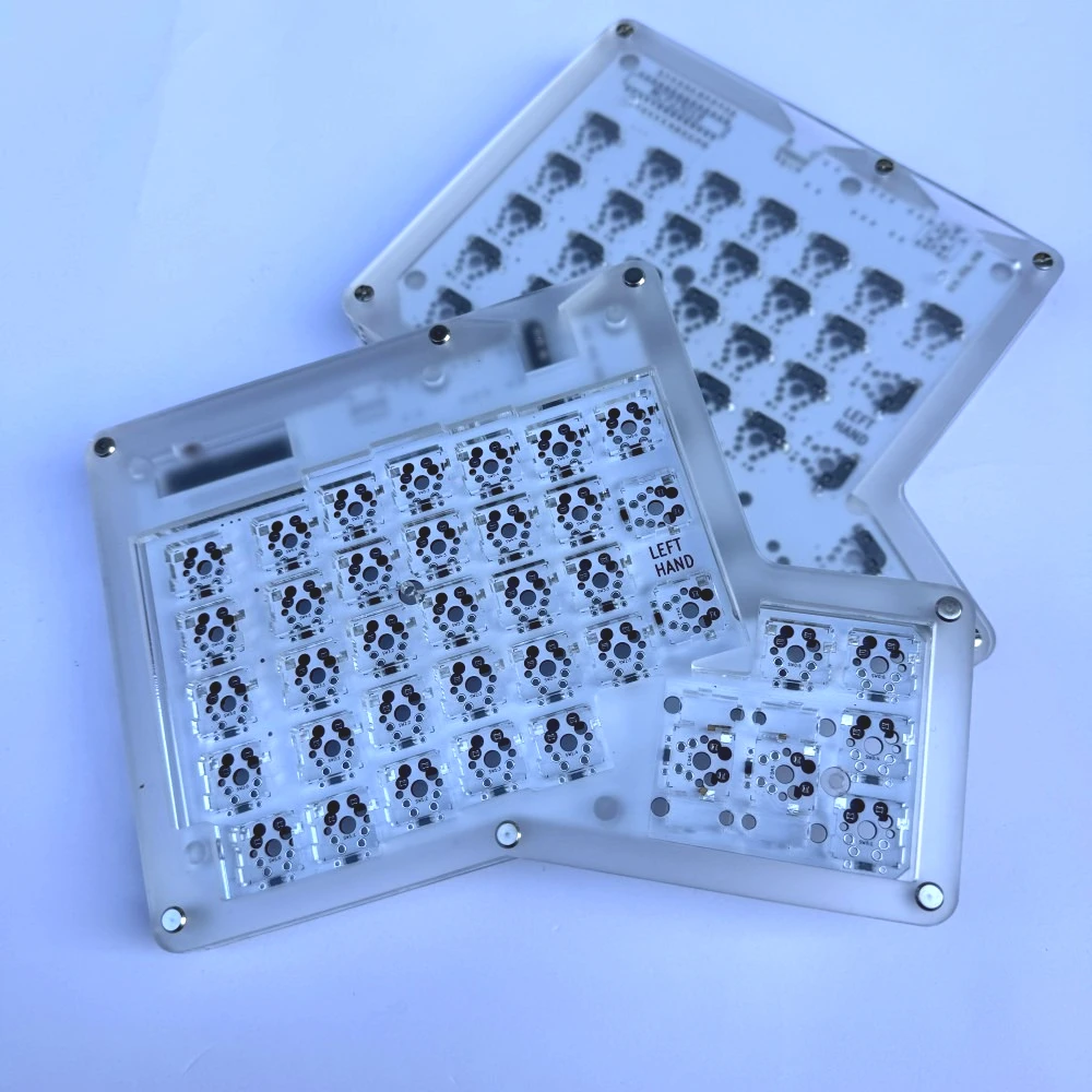 Ergodox Wired Split Keyboard Kit Custom Acrylic Material Hot Swap RGB Support QMK/VIAL Ortholinear Indicator Mechanical Keyboard