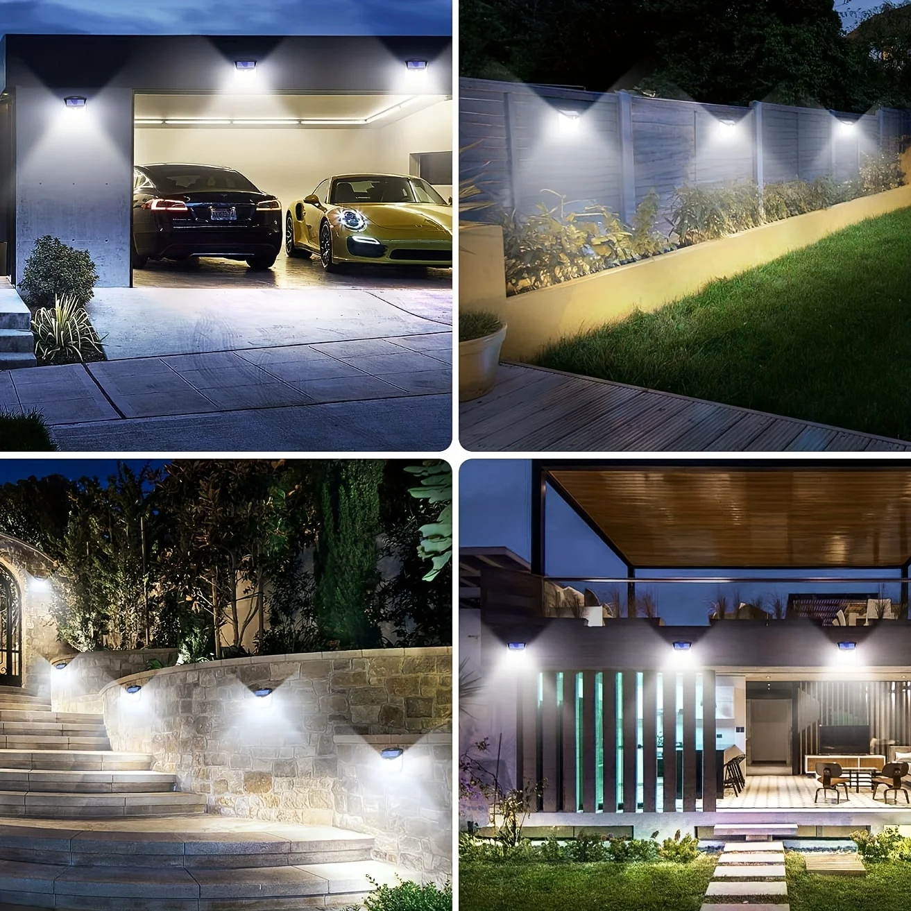 2/4PCS Outdoor Solar Lights with 248 LED Motion Sensor Light 3 Modes 270°Wide Angle Waterproof Solar Street Lamp for Yard Garage