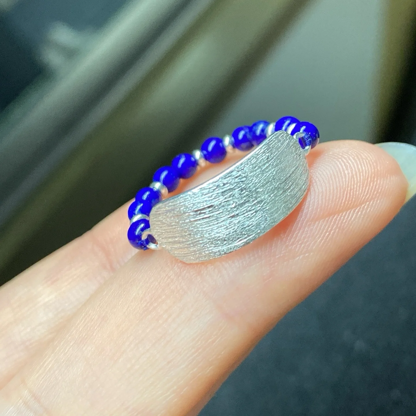 

1 Pc Fengbaowu Natural Lapis Lazuli Ring 3.3MM Round Beads 925 Sterling Silver Reiki Healing Stone Fashion Jewelry Gift