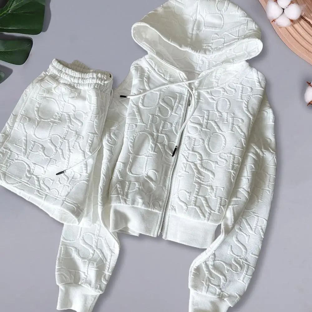 Women's suit 2026 new spring fashion letter sportswear suit women's street age-reducing zipper sweatshirt shorts two-piece set