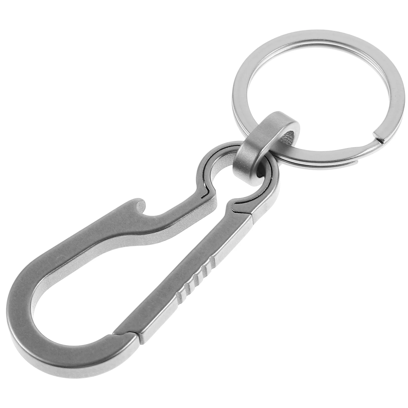 Titanium Alloy Keychain for Men and Women Waist Ring (bottle Opener Style) Carabiner Keyring Clip Keys Small Minimalist