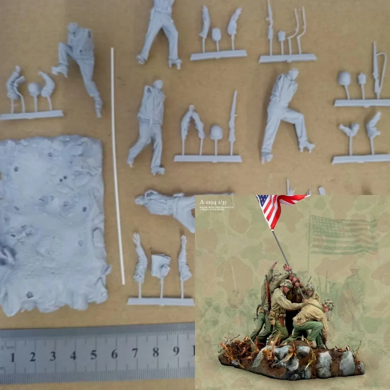 

1/35 Resin Model Kit Us Army 6 Figure Unassembled and Unpainted Toys