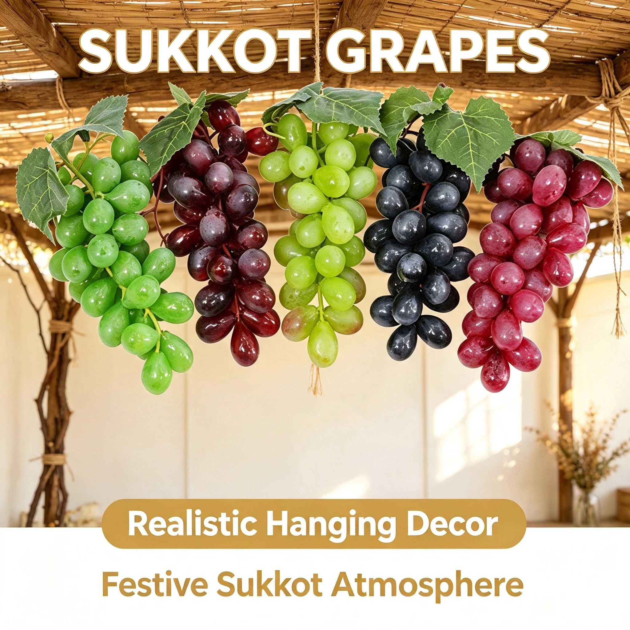 1 PCS of Artificial High Fidelity Fruit With Different Sizes Fake Grape Skewers Home Decora Jewish Greenhouse Festival Decora