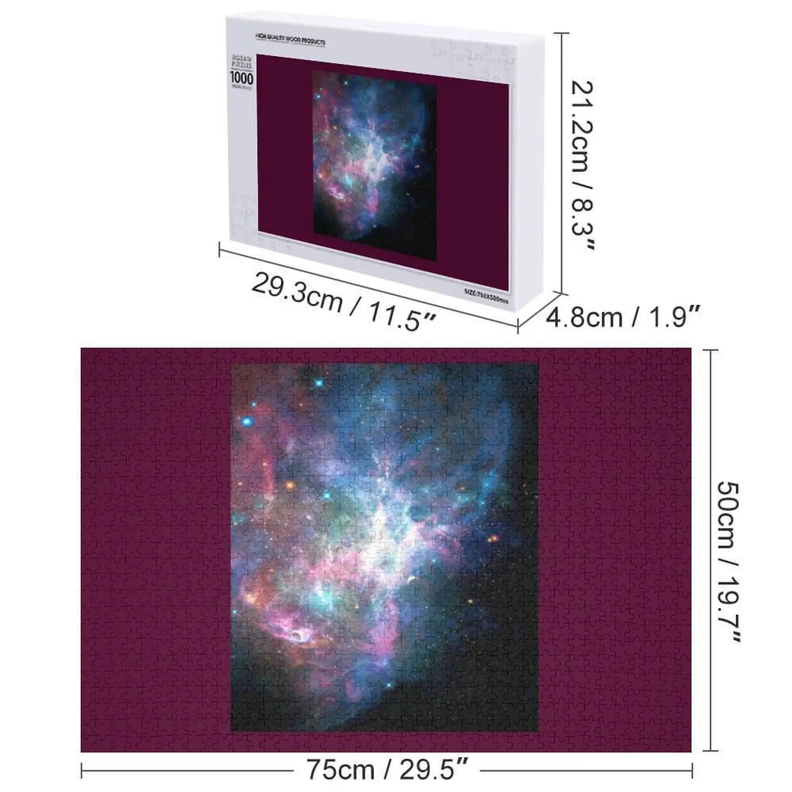 Earth and Nebula, Solar System Galaxy Light Jigsaw Puzzle Personalized Baby Object Game Children Custom Customized Photo Puzzle