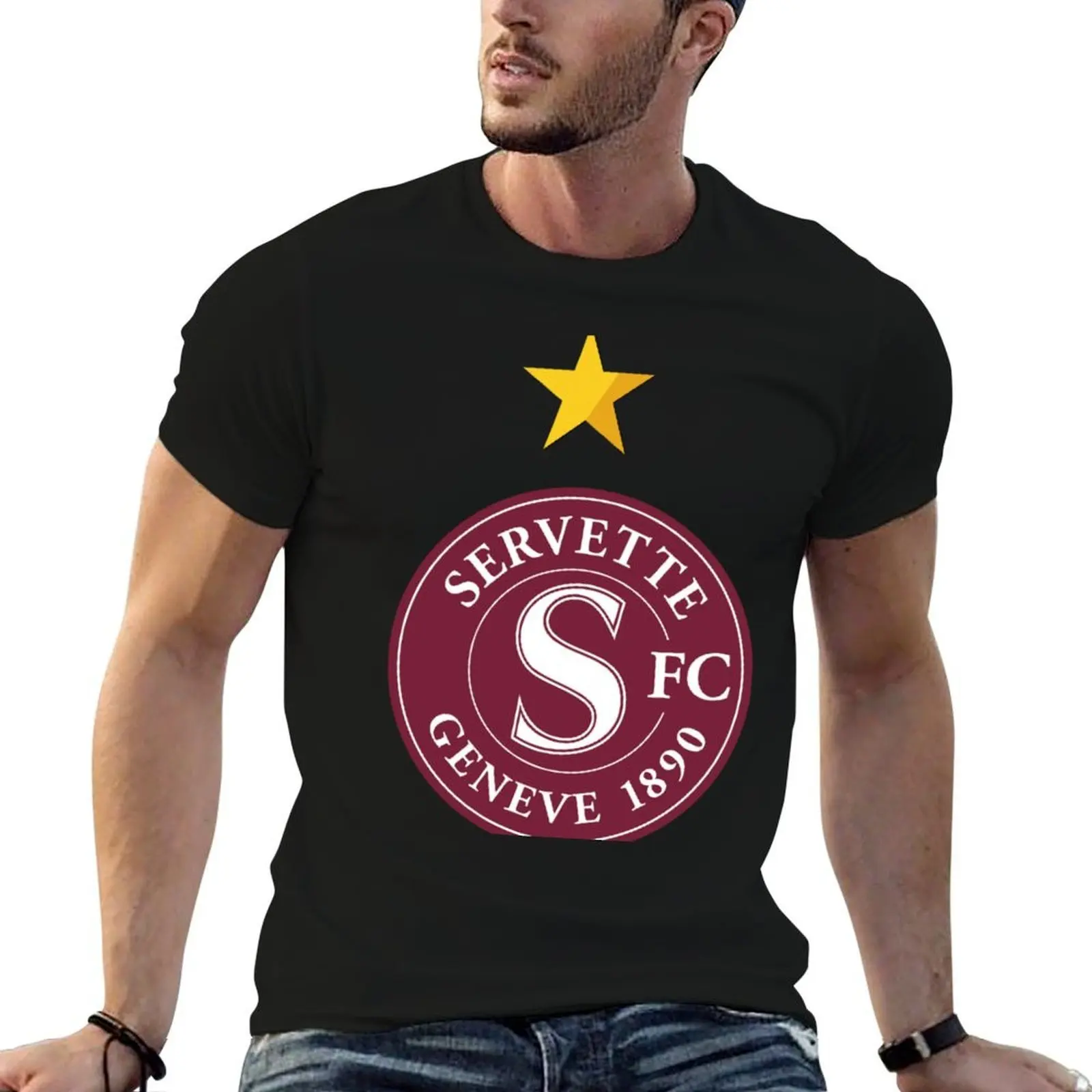 

Servette Geneve 1890 T-Shirt t shirts for man graphic vintage t shirt man plain T-Shirt