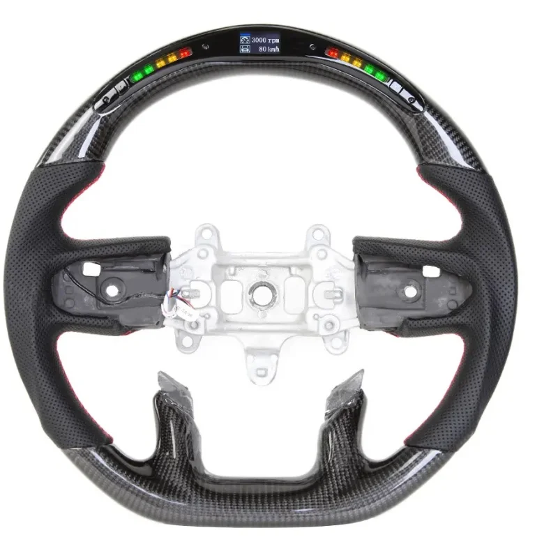 Carbon Fiber Steering Wheel for Dodge Ram 1500 2019 2020 2021 2022 2023 2024 Perforated Leather Steering Wheel Car Accessories