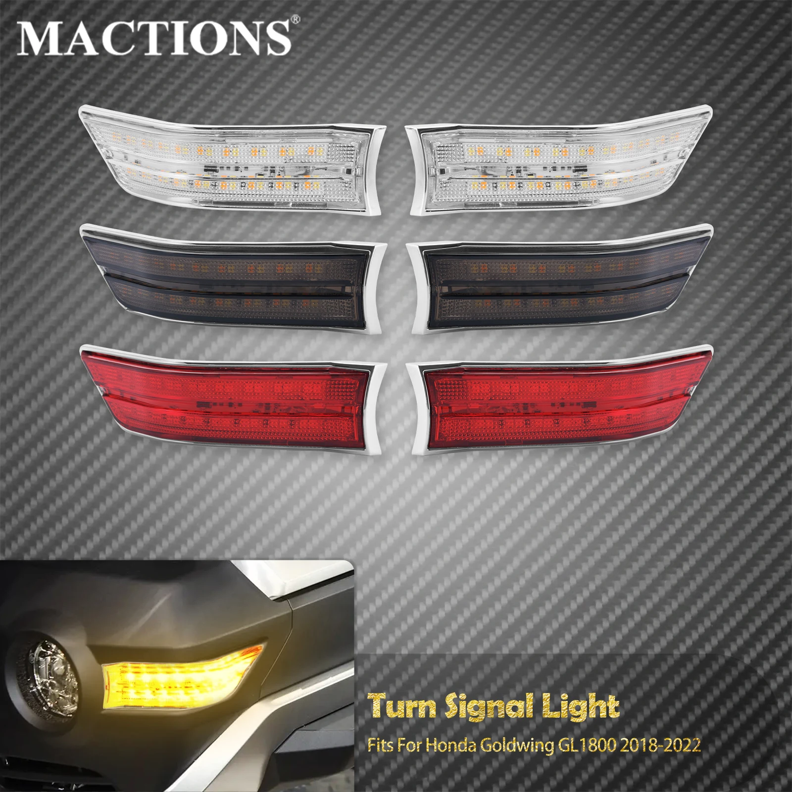 

Motorcycle LED Turn Signal Indicators Light Decorative Cowl Running Side Lamp For Honda Gold Wing GL1800 2018 2019 2020 21-2022