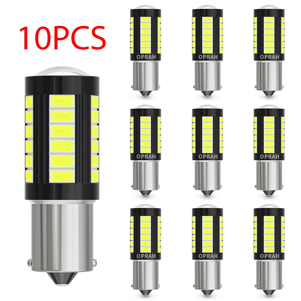 LED 자동차 트럭 신호등, 12V, 24V, Canbus BAU15S, PY21W, P21W, 1157, BAY15D, 7440 7443 전구, 5630SMD, DRL 방향 지시등, 10 개