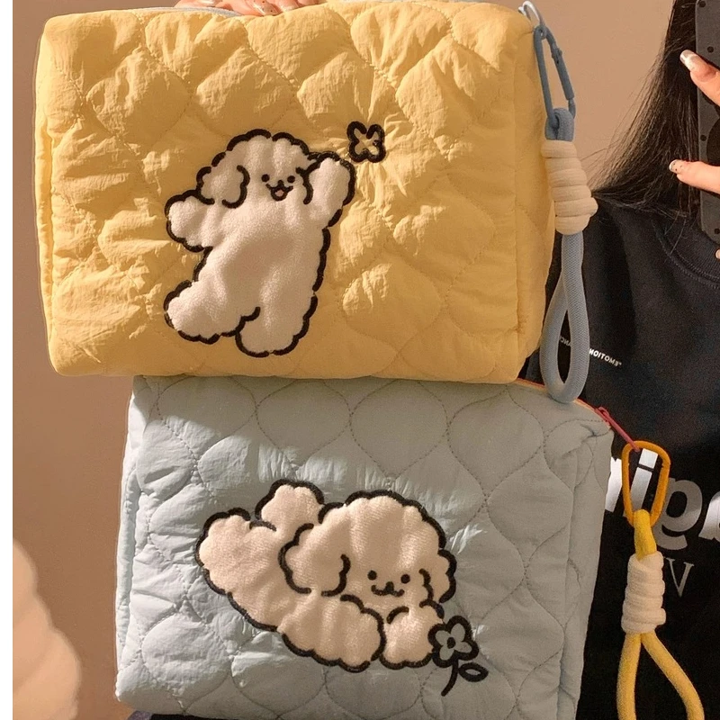 

2025 New Cute Dog Makeup Bag for Women, Portable Large Capacity Skincare Storage Bag, Travel and Outing Makeup Bag Holiday Gift