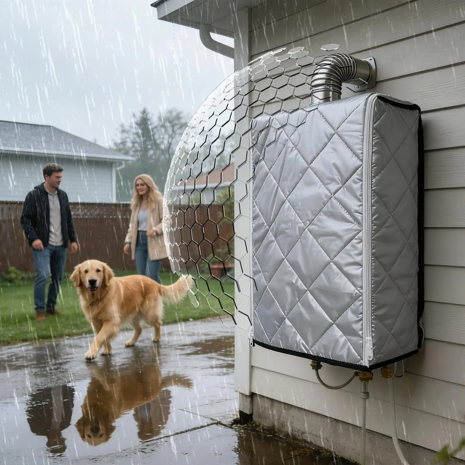 

Tankless Water Heater Blanket Dustproof Oil-Resistant Kitchen Appliance Blanket Thickened Water Heater Enclosure Cover