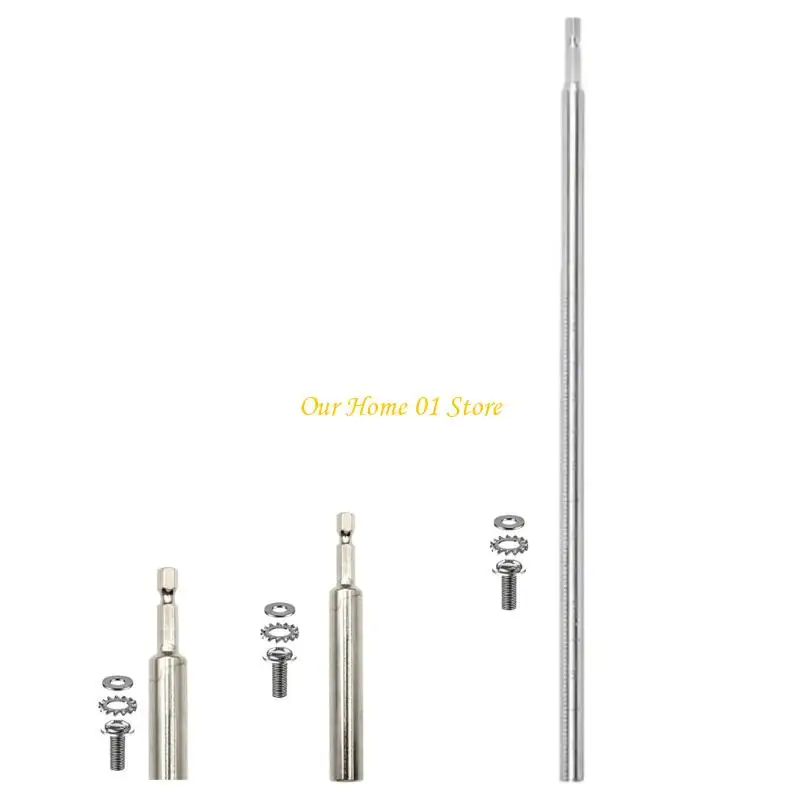 

M4YC High Carbon Steel Hexagon Shank Extension Rod with Screw and Washer for Sawing Blade Safe Attachment on Electric Drills