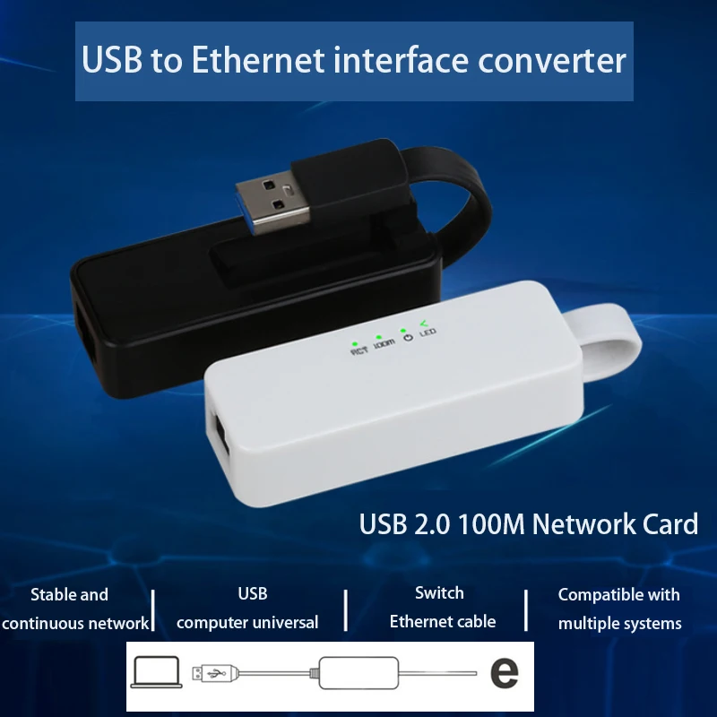 

USB 2.0 to Ethernet cable interface Plug and Play 100Mbps wired network card rj45 Ethernet converter Lan Card Ethernet Adapter