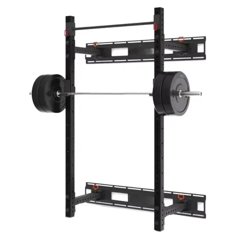 

Hot sales VIGFIT Wall Mount Folding Squat Power Rack Wall Mounted Squat Rack Gym Equipment Set Half Squat Power Rack For Home
