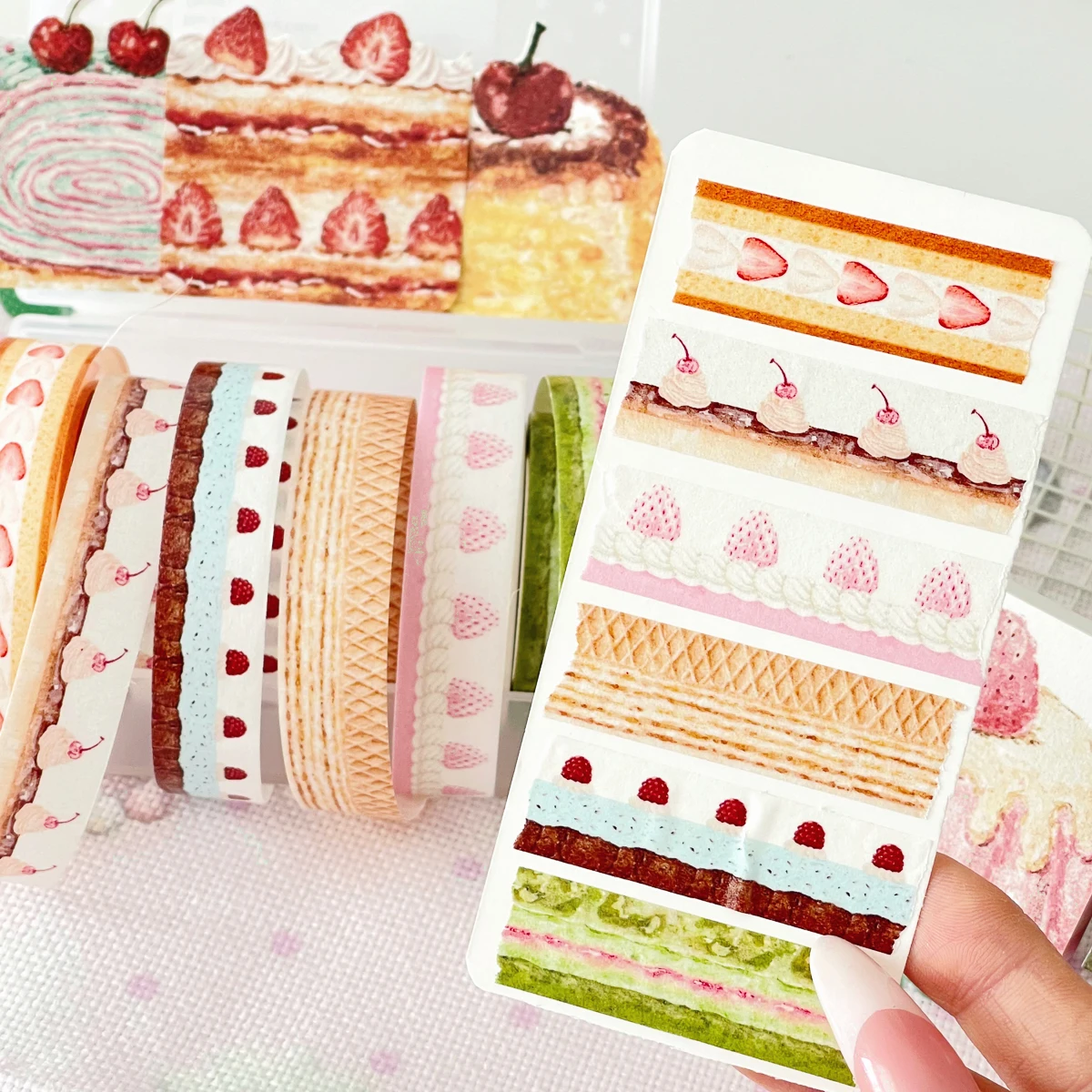 Kawaii Deco Masking Tapes Fruit Cake Washi Tape for Dessert Scrapbooking For Arts Diy Crafts Album Journal Planner - view 4