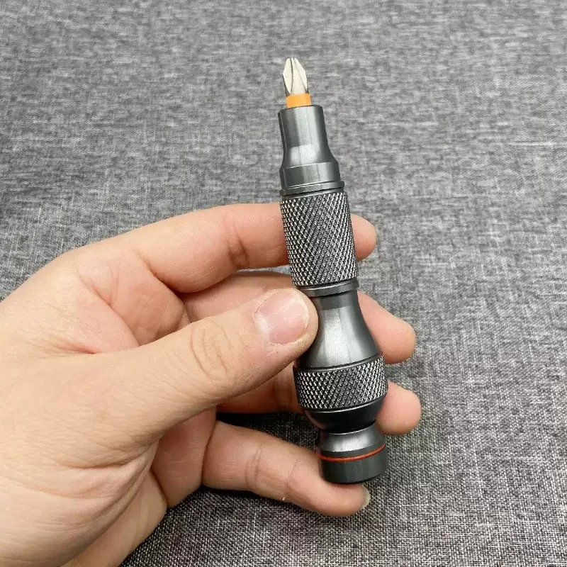 Everbright Store Multi-Purpose 6.35mm Screwdriver Handle, Full Aluminum Metal Handle, Rotating Rear Cap Bearing 1/4 Inch Bit